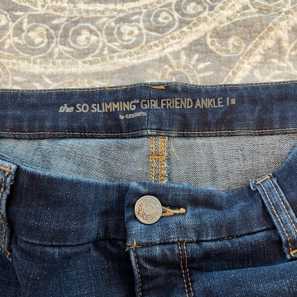 Chico’s So Slimming Sparkle diamond Stripe crop Jeans Chicos size 2 or size 12 - Picture 3 of 7